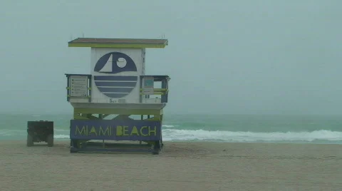 Miami Beach Storm Stock Footage 828543