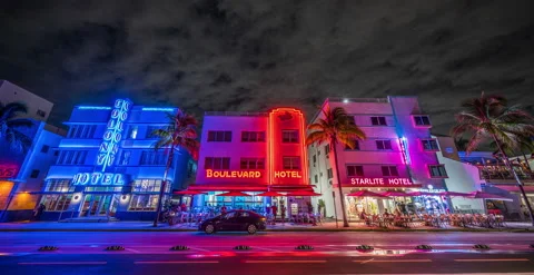 Miami Beach Strip Video stock 198191701