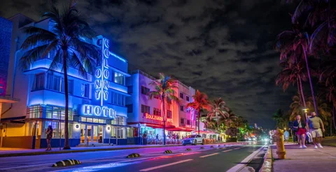 Miami Beach Strip HDR Video stock 198191647