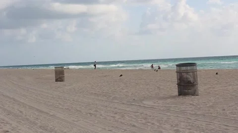 Miami Beach Waves Slow Motion Stock Footage 50586360