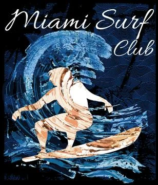 Miami Beach Wind Surfing Stock Illustration