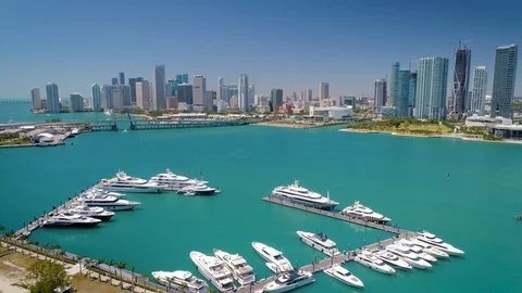 Miami Beach yachts Stockbeeldmateriaal 88657068