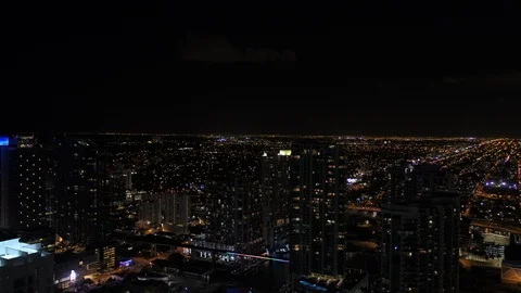 Miami &amp; Brickell Night Stock Footage 87197777