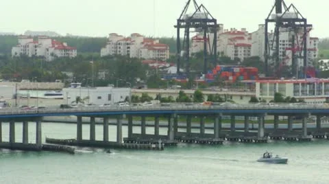 Miami Bridge Traffic HD Video stock 10841233