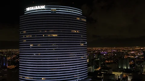 Miami Building Lights Stock Footage 87199739