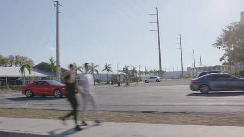 Miami Carpark Drive through Stock Footage 101038683