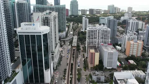 Miami Center train trakcs Stock Footage 210534565