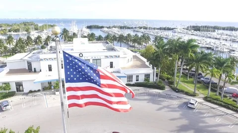 Miami City Hall Flag Stock Footage 90307142