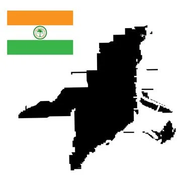 Miami city map flag vector silhouette illustration Illustrazione stock