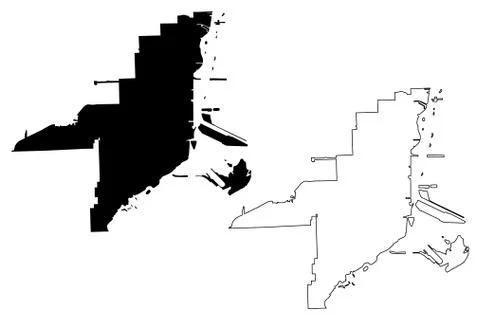 Miami City map vector Illustrazione stock