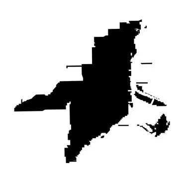 Miami city map vector silhouette illustration isolated. Illustrazione stock