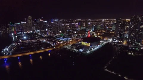 Miami City at Night Stock Footage 71499605