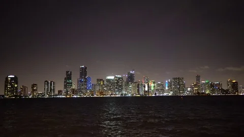 Miami cityscape at night. Stock Footage 71137910