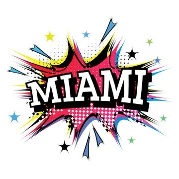 Miami Comic Text in Pop Art Style. Stock Illustration