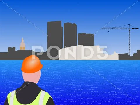 Miami construction site Stock Illustration
