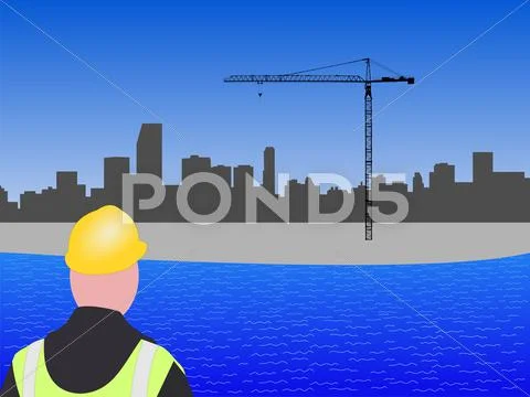 Miami construction site Stock Illustration