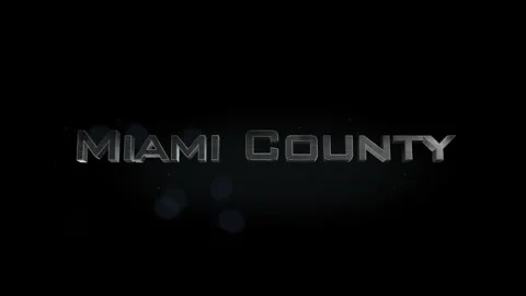 Miami County 3D title metal text on black alpha channel background Stock Footage 269441478