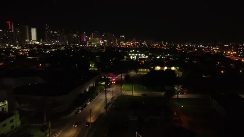 Miami crime scene in overtown at night Stock Footage