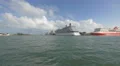 Miami with cruise ships anchored in Biscayne Bay 4k or 4k+ Resolution