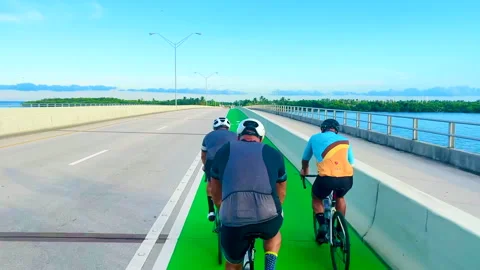 Miami cycling key biscayne Stock Footage 161204562