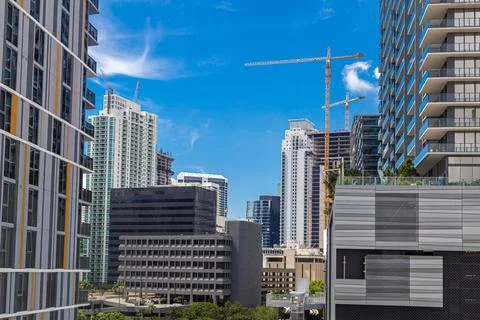 Miami Downtown Apartment and Business Buildings Stock Photos