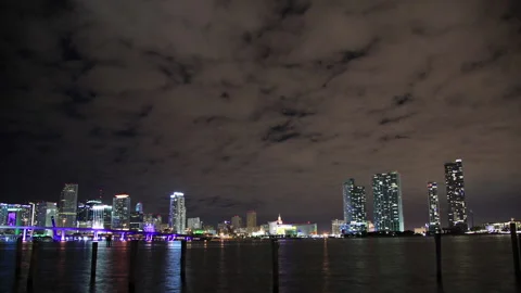 Miami Downtown during the night Stock Footage 243316628
