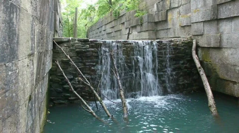 Miami Erie Canal Lock Stock Footage