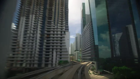 Miami, FL - 2015, Aug 3: MetroMover Hyperlapse 스톡 동영상 310562688