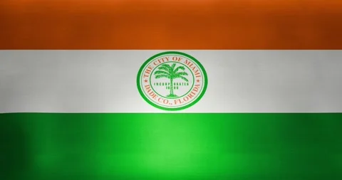 Miami flag waving 30 seconds 4K high quality 60fps video Stock Footage 322900462