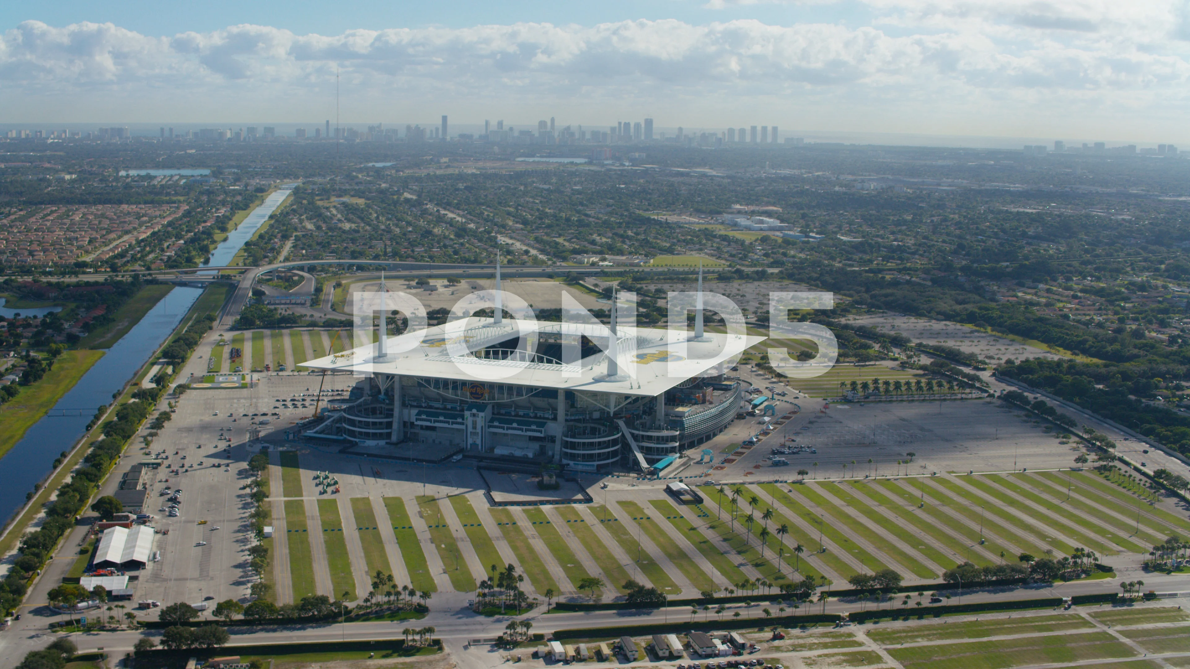 Miami Hurricanes Football Hard Rock Stadium, 4K Drone Footage