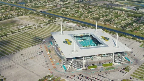 Aerial View, Drone Photography of Hard Rock Stadium of the Miami Dolphins.  Aerial View on Hard Rock Stadium Super Bowl LIV Editorial Stock Photo -  Image of building, miami: 165328618