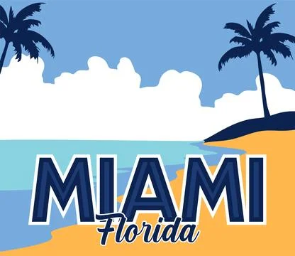 Miami Florida with beautiful views Stock Illustration