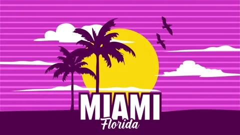 Miami Florida with a charming view of the sky Stock Footage 329657719