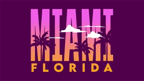 Miami Florida with a charming view of the sky Stock Footage 329657726