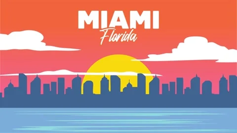 Miami Florida with a charming view of the sky 스톡 동영상 329657731