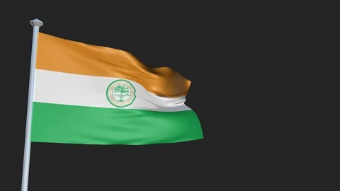 Miami Florida - Loopable 3D flag animation with Alpha Channel and Transparenc Stock Footage 91048862