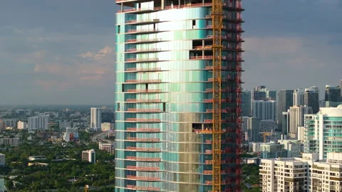 Miami, Florida. New construction site of developing residence in American urban 動画素材 335782105