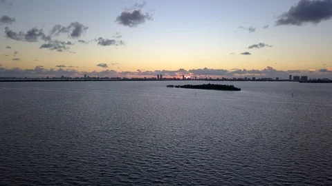 Miami Florida Picnic Pace Island Sunrise Aerial Footage Stock Footage 94111953