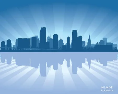 Miami, florida skyline Stock Illustration