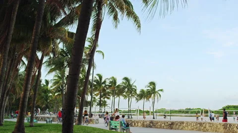 Miami Florida South Beach Tourists 4K Stock Video Footage Stock Footage
