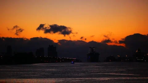 Miami harbor sunrise Vídeos de archivo 1046575