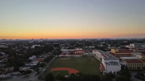 Miami Highschool at sunset Stock Footage 146408553