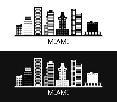 Miami icon illustrated in vector on white background Illustrazione stock