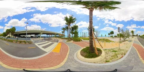 Miami, Key Biscayne, 360 VR equirectangular video footage Vidéo 306905430