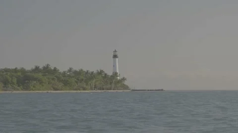 Miami lighthouse from a sailboat  Stock Footage 236484381