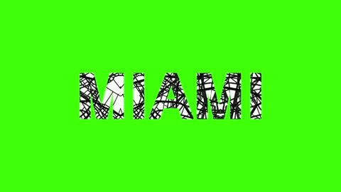 Miami map pattern letters on green screen Stock Footage 309451053
