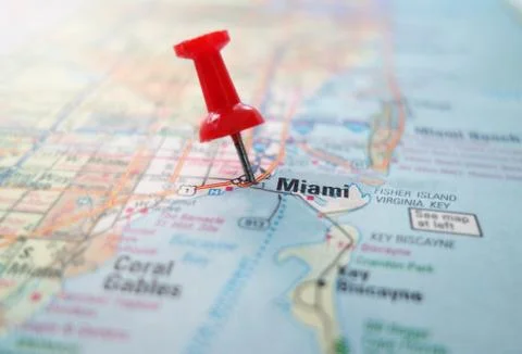 Miami map Stock Photos