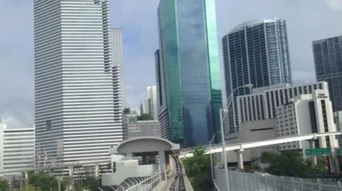 Miami Metrorail Raw HD Video Downtown Stock Footage 21367732