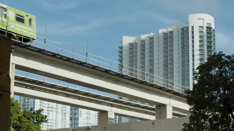 Miami Metrorail / train Video stock 104019434