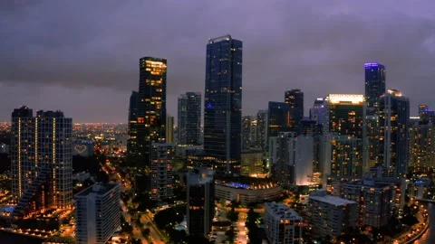 Miami at night Eight Stock Footage 130867167